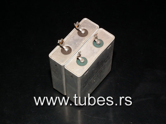 Two vintage Siemens PIO capacitors 4.0 uF / 250V Klangfilm tube audio