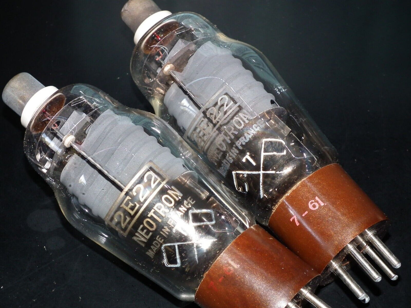 Platinum Matched Pair 2E22 Neotron NOS NIB Made in France Directly Heated Pentod