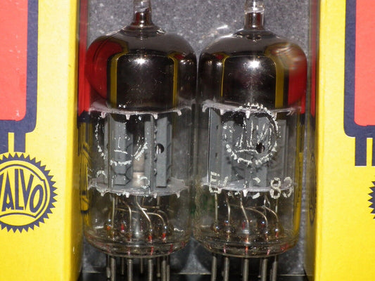 ECC83 12AX7 Valvo Matched Pair Inclined Getter Hamburg plant