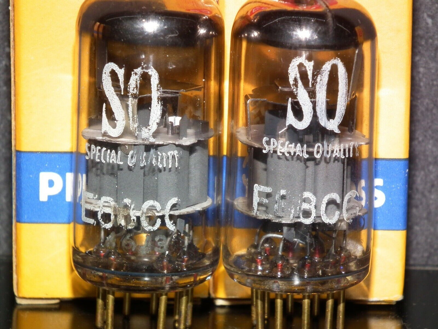 E88CC Philips Heerlen 6922 Matched Pair, Used Tested 85%, Gold pins