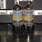 12AU7A Sylvania ECC82 NOS NIB platinum matched pair Long Plates Big O Getter Yel