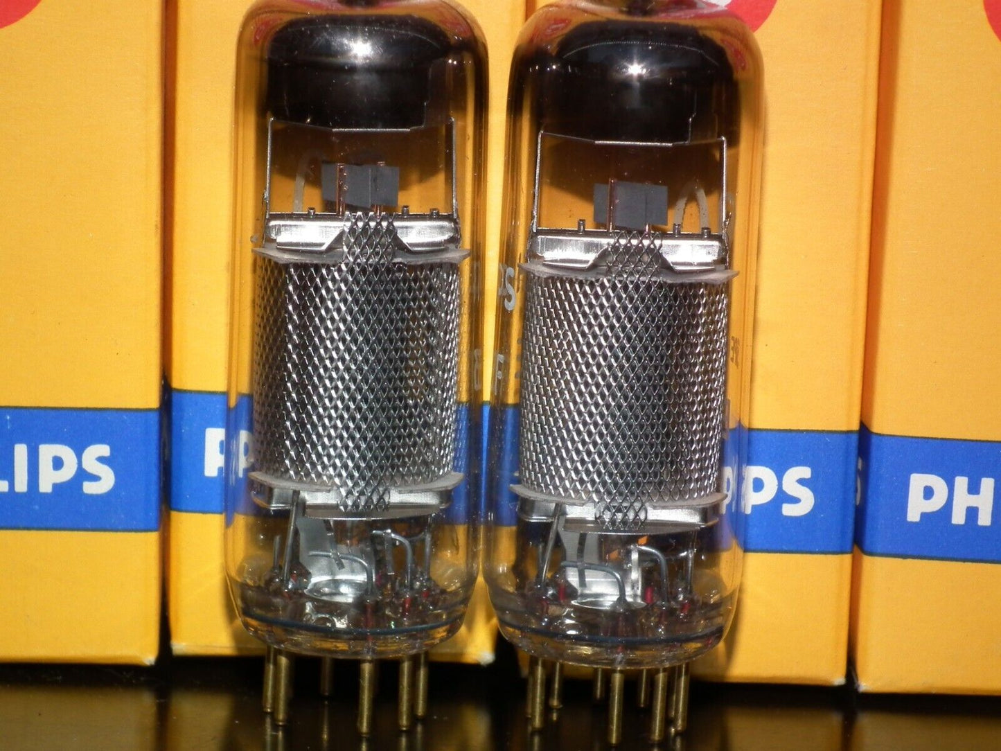E83F Philips Matched Pair NOS NIB Heerlen Big round getter LOW Noise