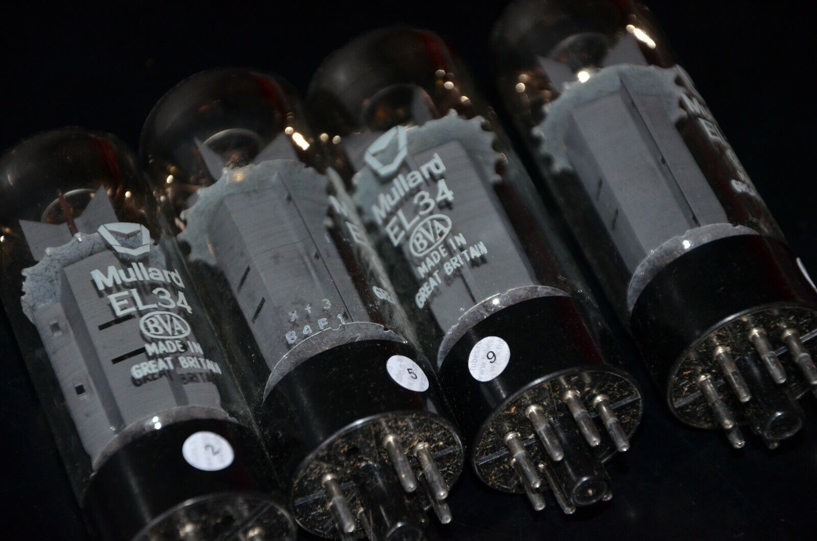 EL34 6CA7 Mullard Xf3 NOS Platinum Matched Quad Made in