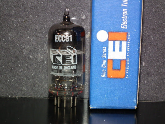 ECC81 CEI 12AT7 NOS NIB Black Anodes