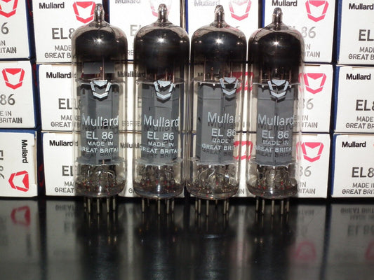 Platinum matched quad EL86 6CW5 Mullard Blackburn NOS NIB tube audio pentode