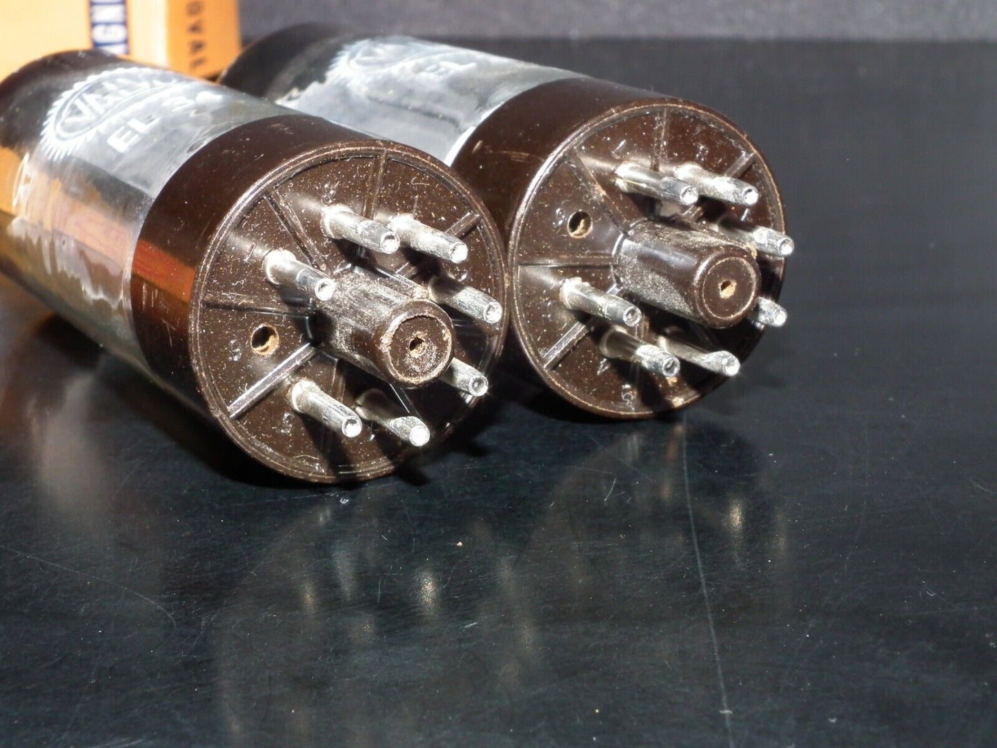 EL34 6CA7 Mullard Xf2 OO  Getter Welded Anodes Platinum Matched Pair 80/100%