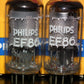 Platinum matched pair EF86 Philips 6267 NOS Mesh Plate Mazda Brussels 1967