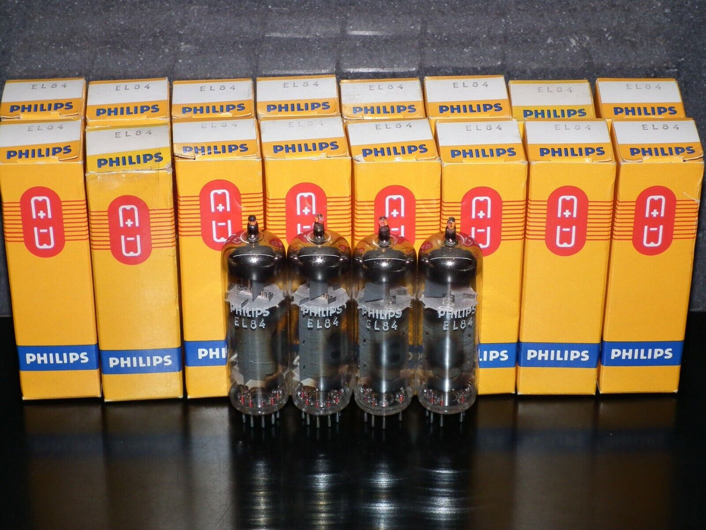 EL84 6BQ5 Tungsram Platinum Matched Quad NOS NIB Rebranded Philips early 70s
