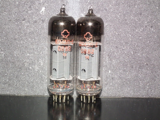 Platinum matched pair 6P43P-E Reflektor ( EL86 6CW5 )  NOS tube audio pentode