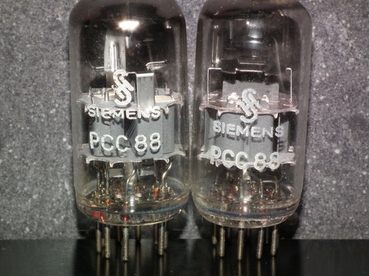 Matched pair PCC88 Siemens 7DJ8 GRAY SHIELD DUAL STAGE GETTER Used tested 80%