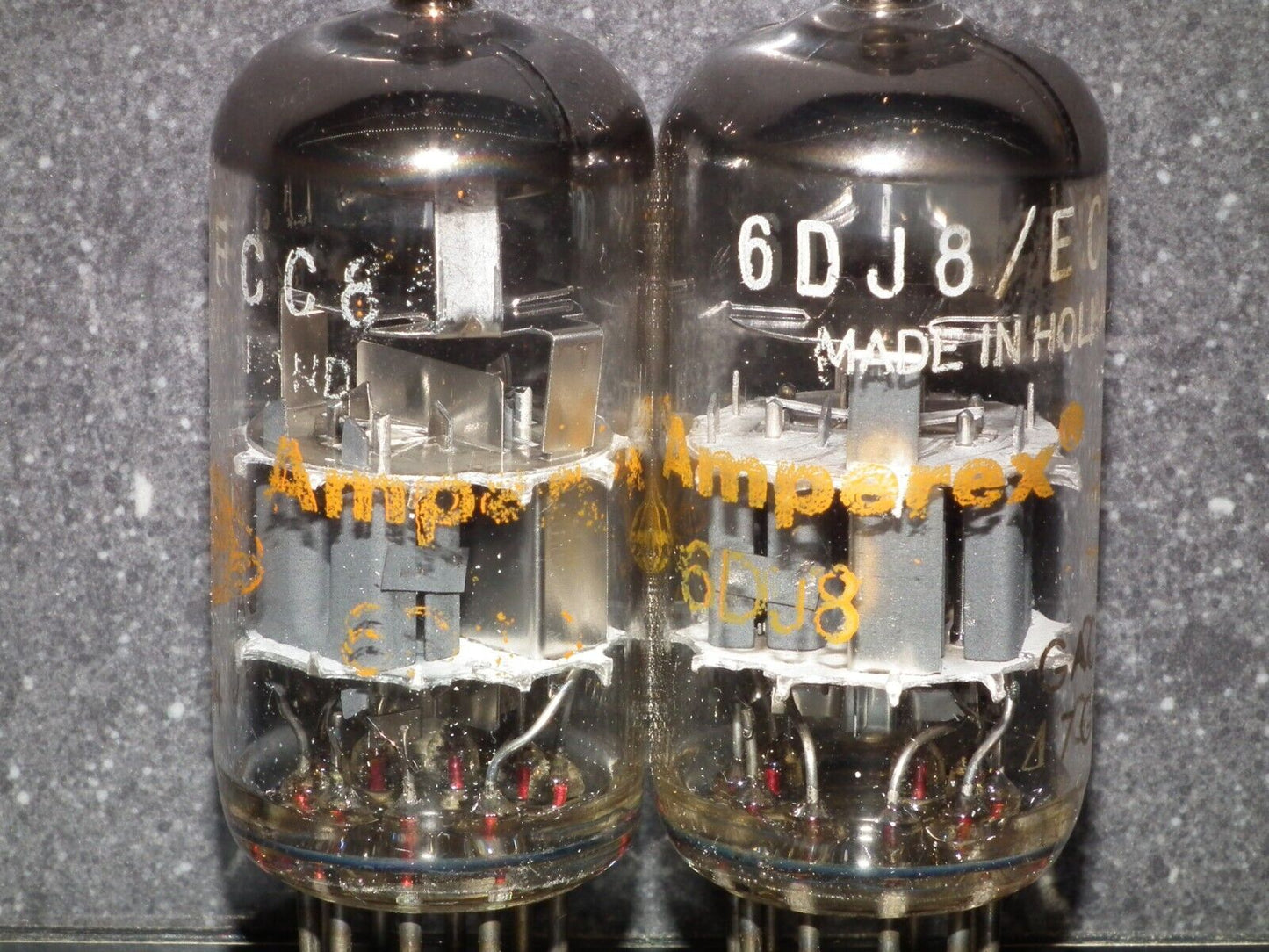 6DJ8 ECC88 Amperex Holland Matched Pair Used Tested 80% 1967 Dual Stage Getter