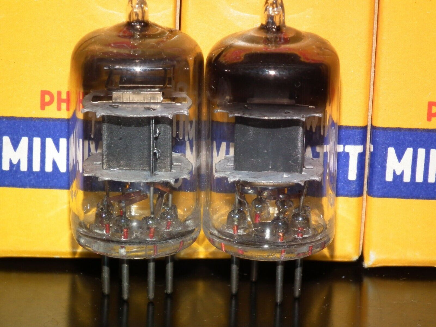 Matched Pair 5654 6AK5W EF95 Mullard Philips D getter 1953!!! Yaqin Little Dot