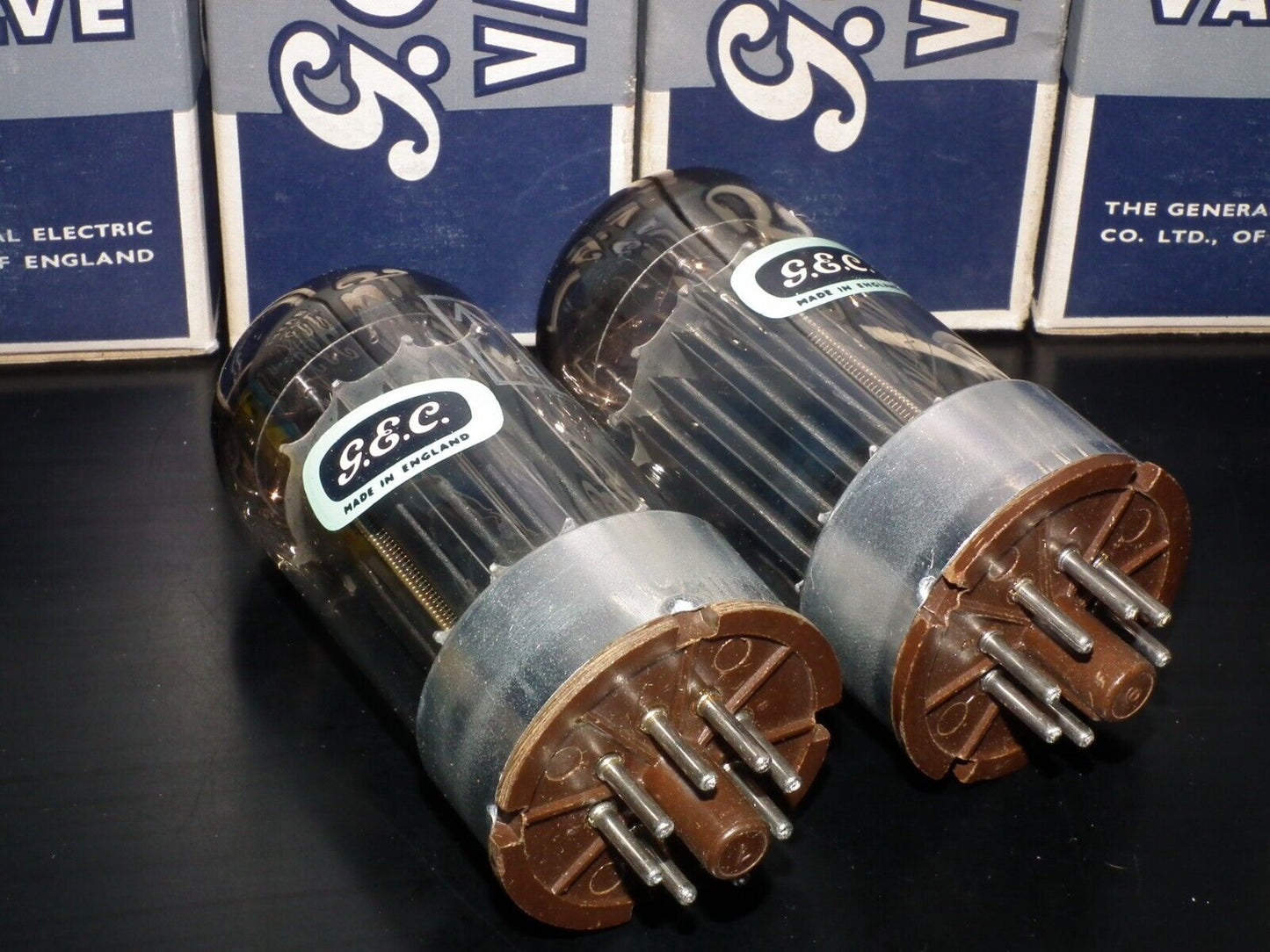 GEC 6080 CV2984 6AS7 5998 ECC230 Matched pair NOS NIB Square Getters Triple Mica