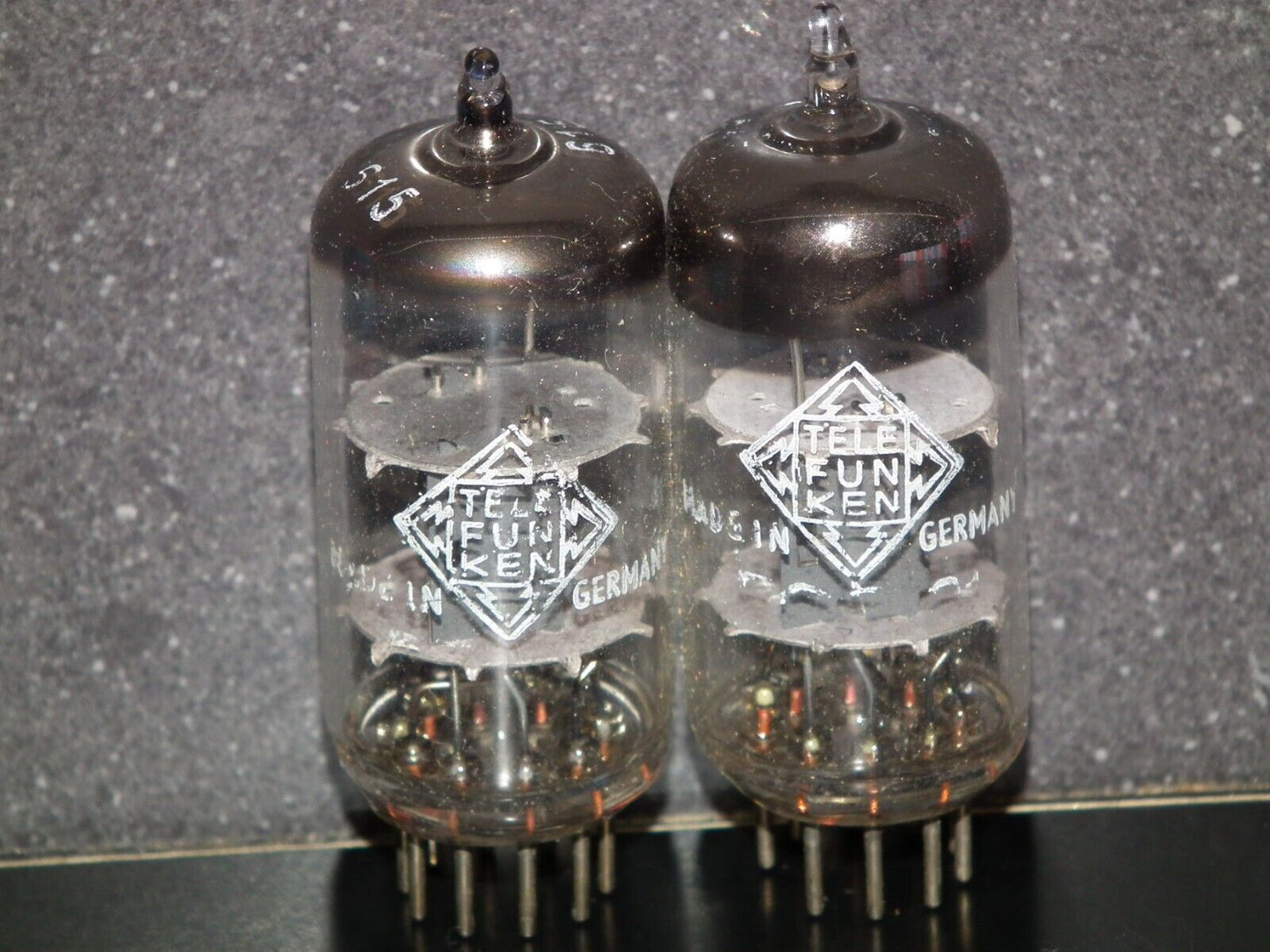 NOS Matched Pair ECC81 Telefunken 12AT7 Diamond Bottom Same Codes West Germany