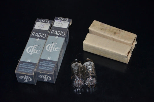 3A4 CIFTE DL93 - NOS NIB platinum matched pair (2 tubes) RARE SQUARE GETTER