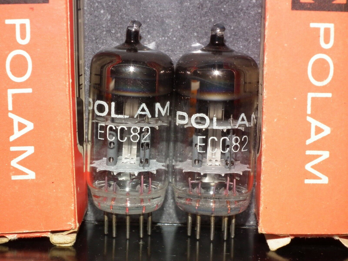 ECC82 12AU7 Polam Telam, NOS NIB Platinum Matched Pair, the same codes 70s