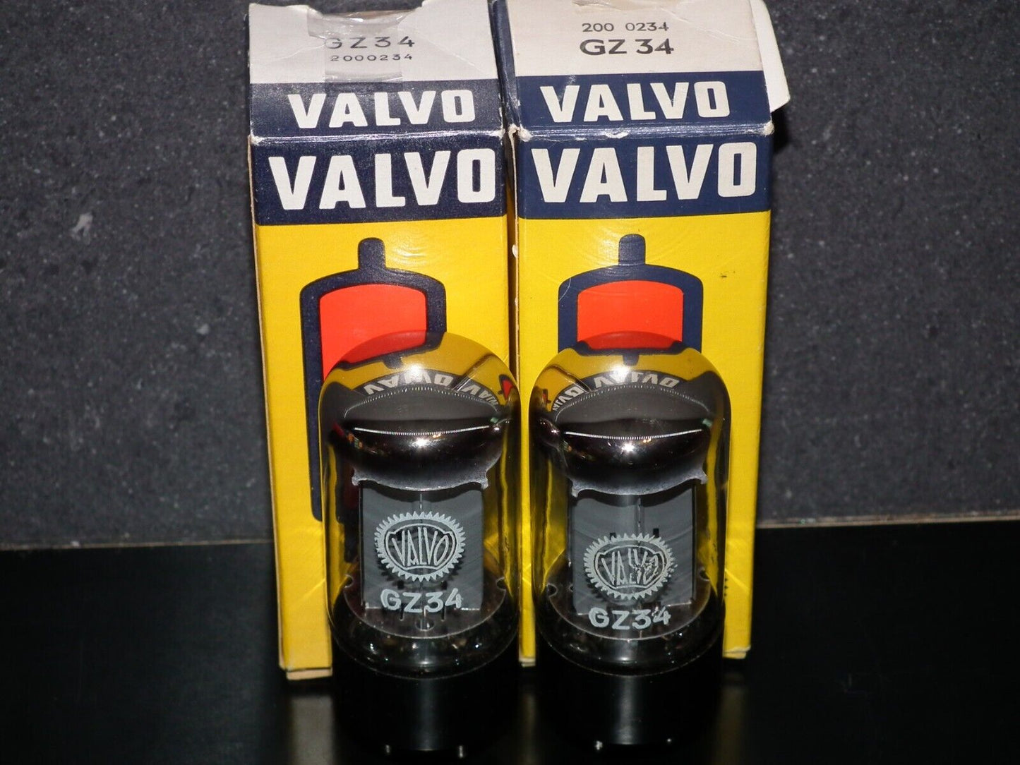 Platinum Matched Pair (2 pcs) GZ34 Mullard 5AR4 rectifier NOS NIB branded Valvo