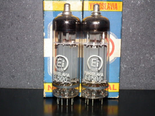 Matched Pair EL504 EI Philips Old Type NOS NIB Output Pentodes