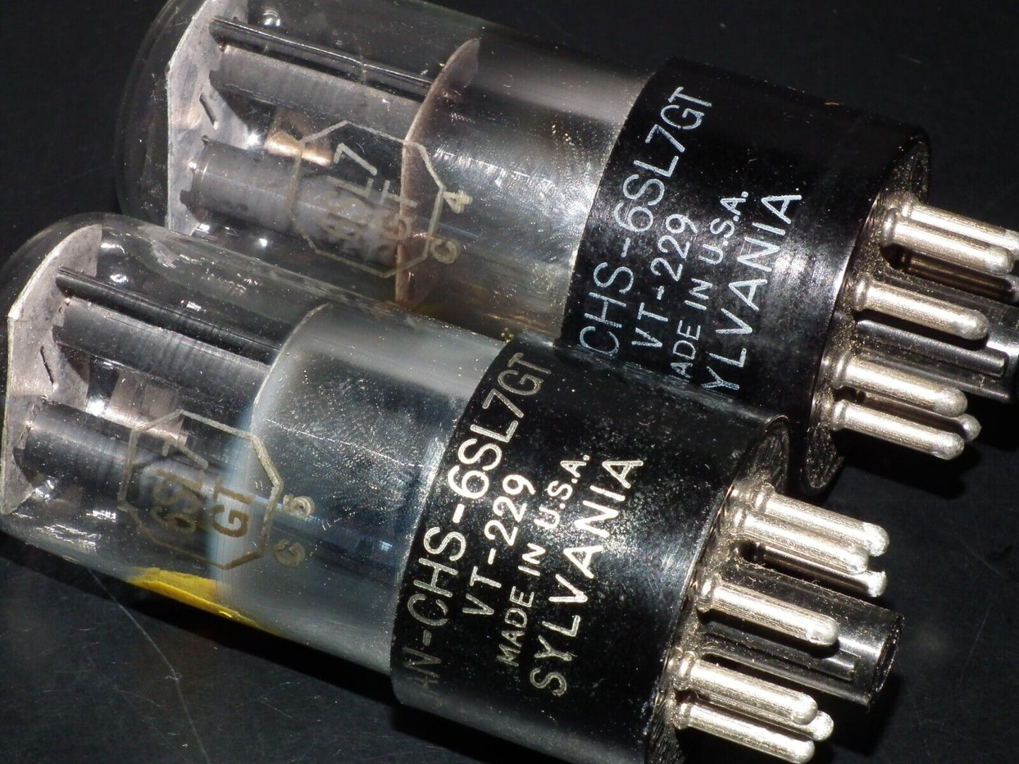 6SL7GT  Sylvania VT-229 JAN Matched Pair Black coated, close dates 40s