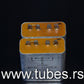 Two vintage Siemens PIO capacitors 1 uF + 1 uF 160V Klangfilm tube audio 1+1mfd
