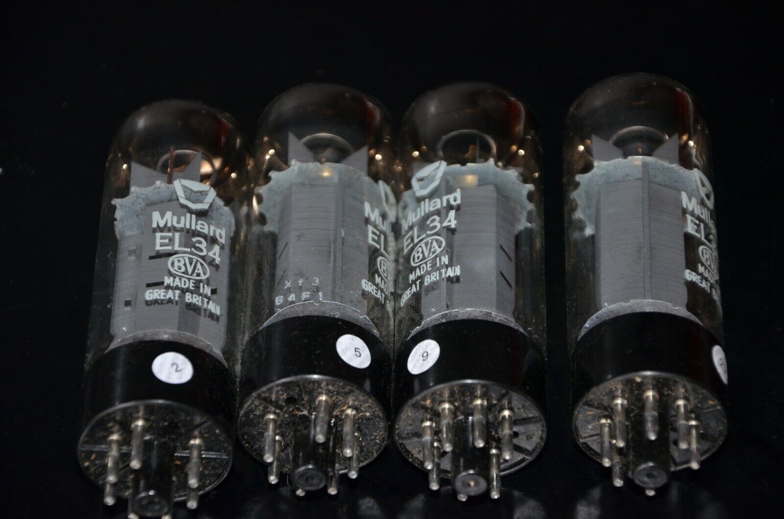 EL34 6CA7 Mullard Xf3 NOS Platinum Matched Quad Made in
