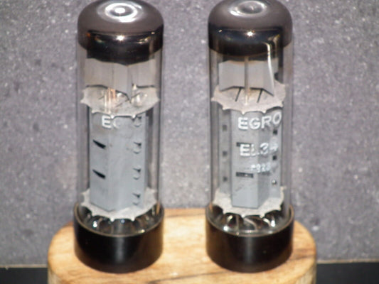 EL34 RFT Rebranded EGRO Platinum Matched Pair Germany 80s Tested NOS 95/100%