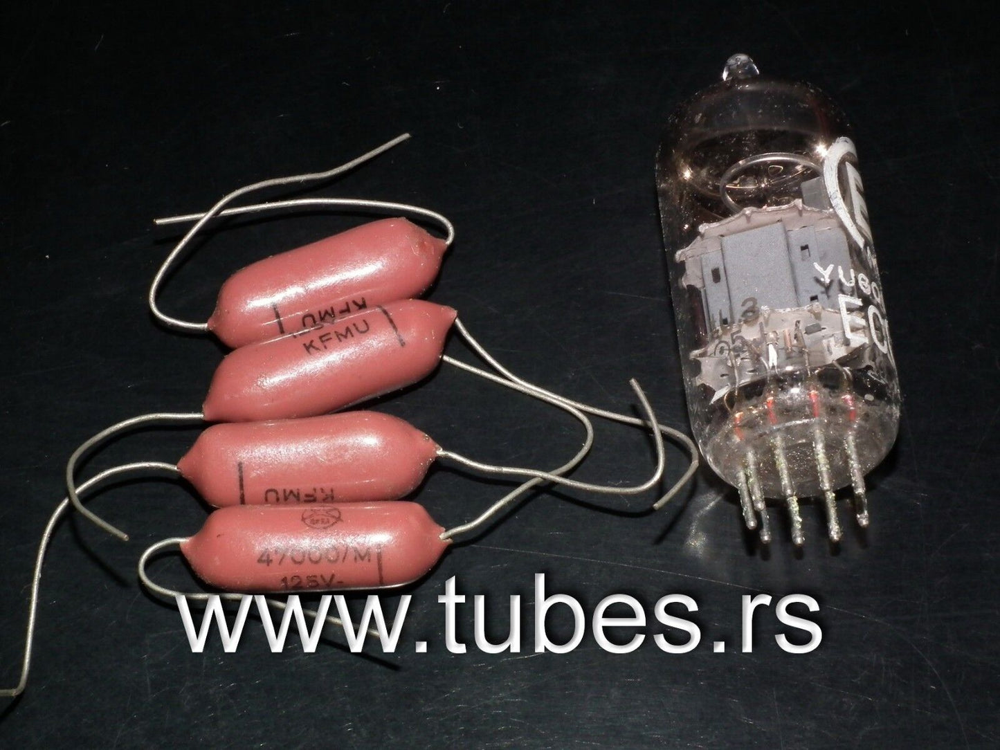 Four vintage NOS capacitors 47nF / 0.047uF 125V ISKRA KFMU metalized polyester