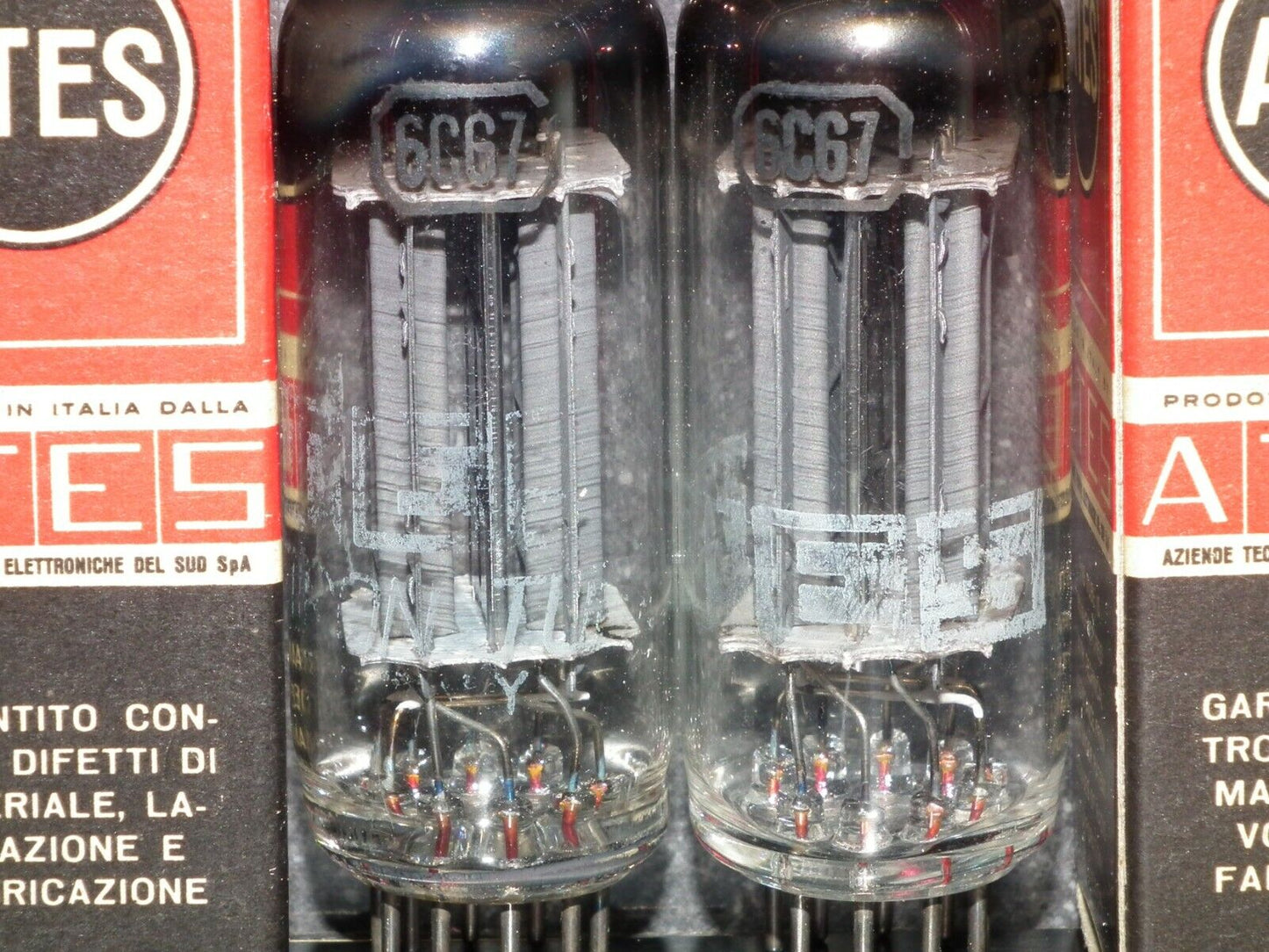 ATES RCA 6CG7 Platinum Matched Pair Square Getter Marantz 8B Leben Conrad Johnso