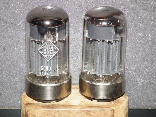 Matched pair RCA Telefunken  6080 (6AS7 5998) Triple mica, used, tested NOS