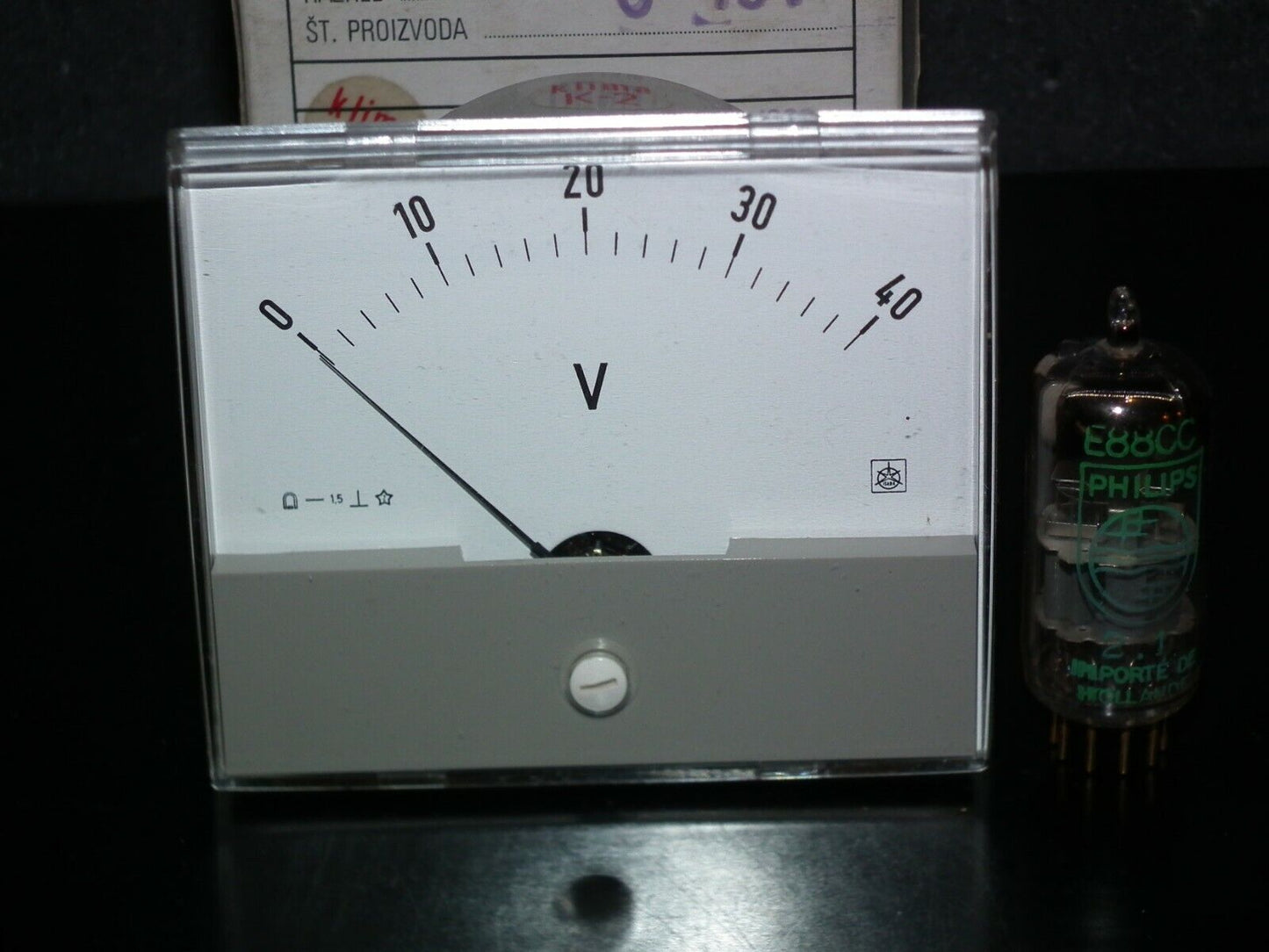 Vintage Instrument 0-40V Voltmeter Iskra Yugoslavia