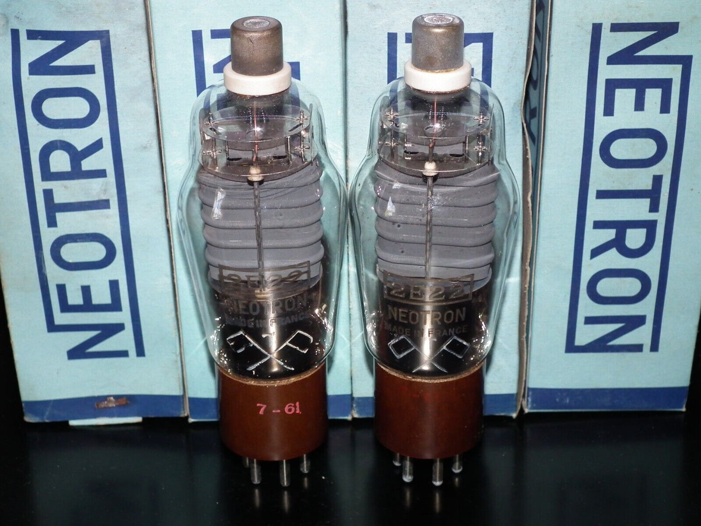 Platinum Matched Pair 2E22 Neotron NOS NIB Made in France Directly Heated Pentod