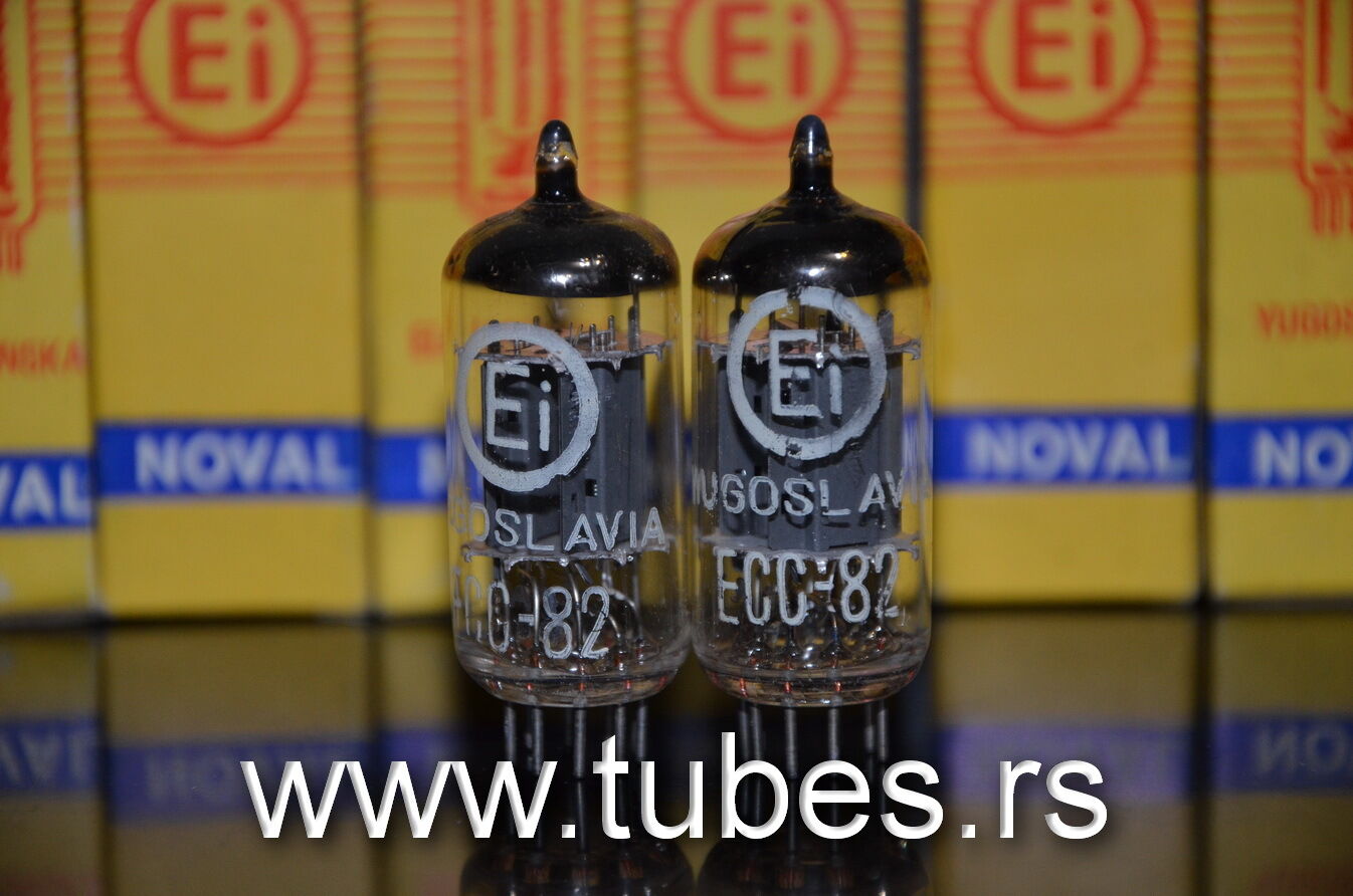 Matched Pair ECC82 12AU7 EI Yugoslavia Telefunken Long Smooth Plates 17mm NIB