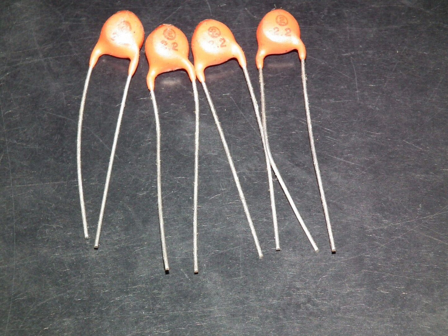 Four NOS Sprague Disc Ceramic Capacitors 2.2pF 500V - 0.0000022uF 500V