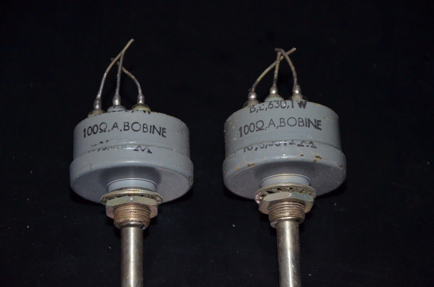 Two (2) NOS Variohm vintage wire wound potentiometers 100 Ohm GLASS END SEAL!