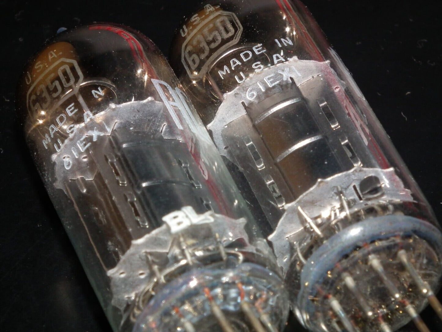 Platinum Matched pair 6350 RCA NOS NIB Rare Black Anodes Carbonized Nickel 1961