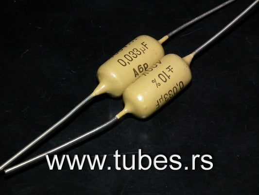 Two vintage Mullard Mustard Capacitors 0.033mfd / 400V (33nF) Marshall,Fender ..