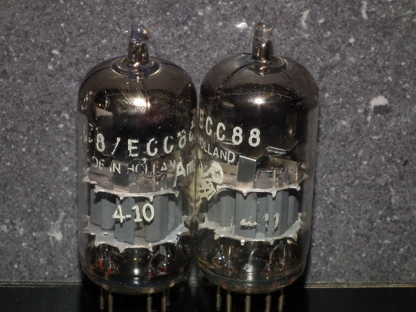 6DJ8 ECC88 Amperex Holland Matched Pair Used Tested 100% Dual Stage Getter