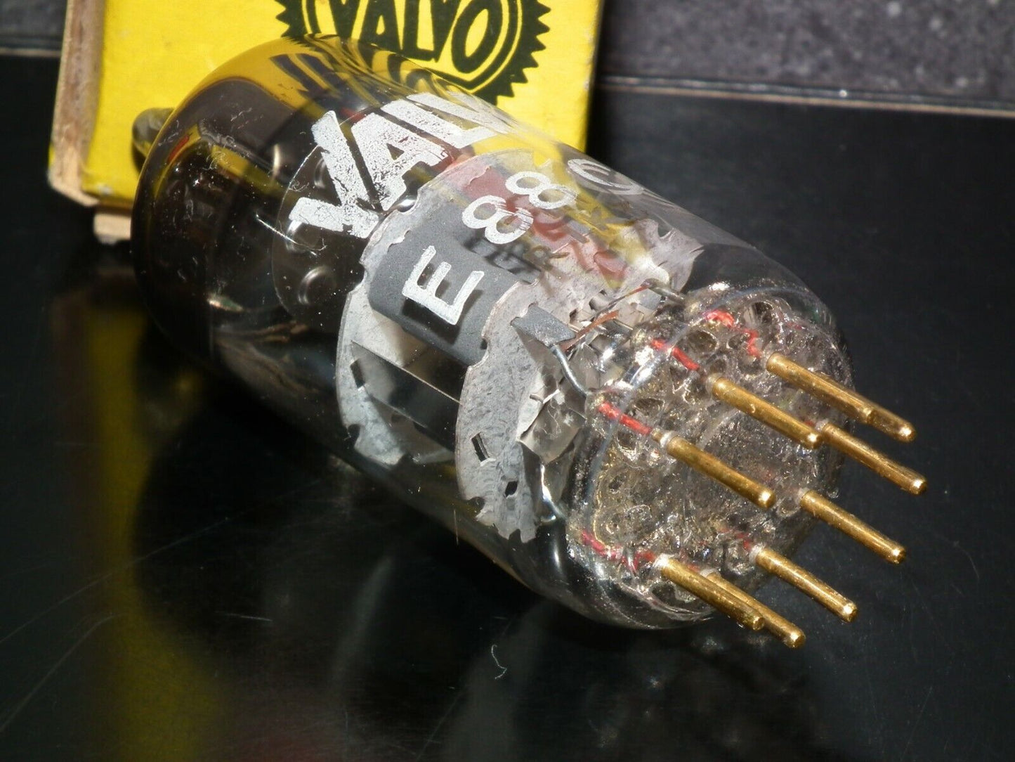 E88CC Mullard MItcham Rebranded Valvo Gold pins, perfectly balanced NOS NIB