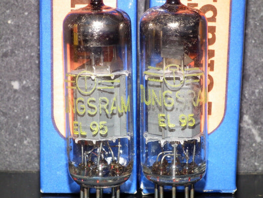 EL95 6DL5 Tungsram platinum matched pair 2pcs NOS NIB Great Sounding Early 60s