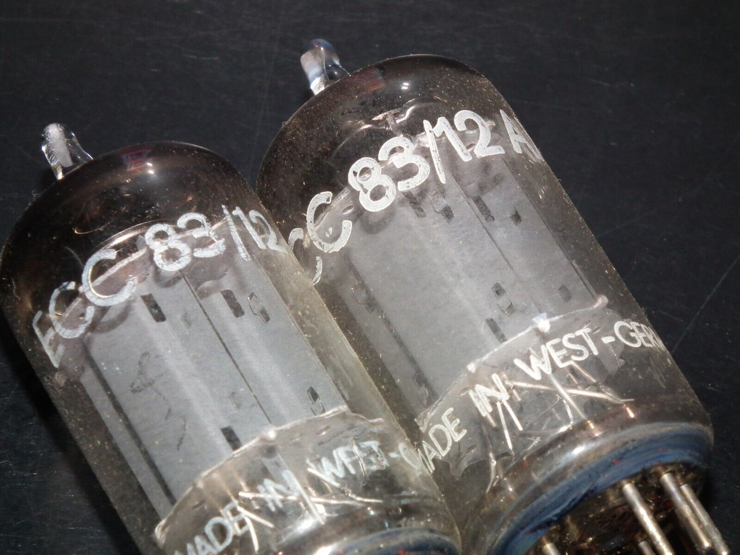 ECC83 Telefunken 12AX7 Matched Pair Smooth plates, diamond bottom, DYNACO USED 1