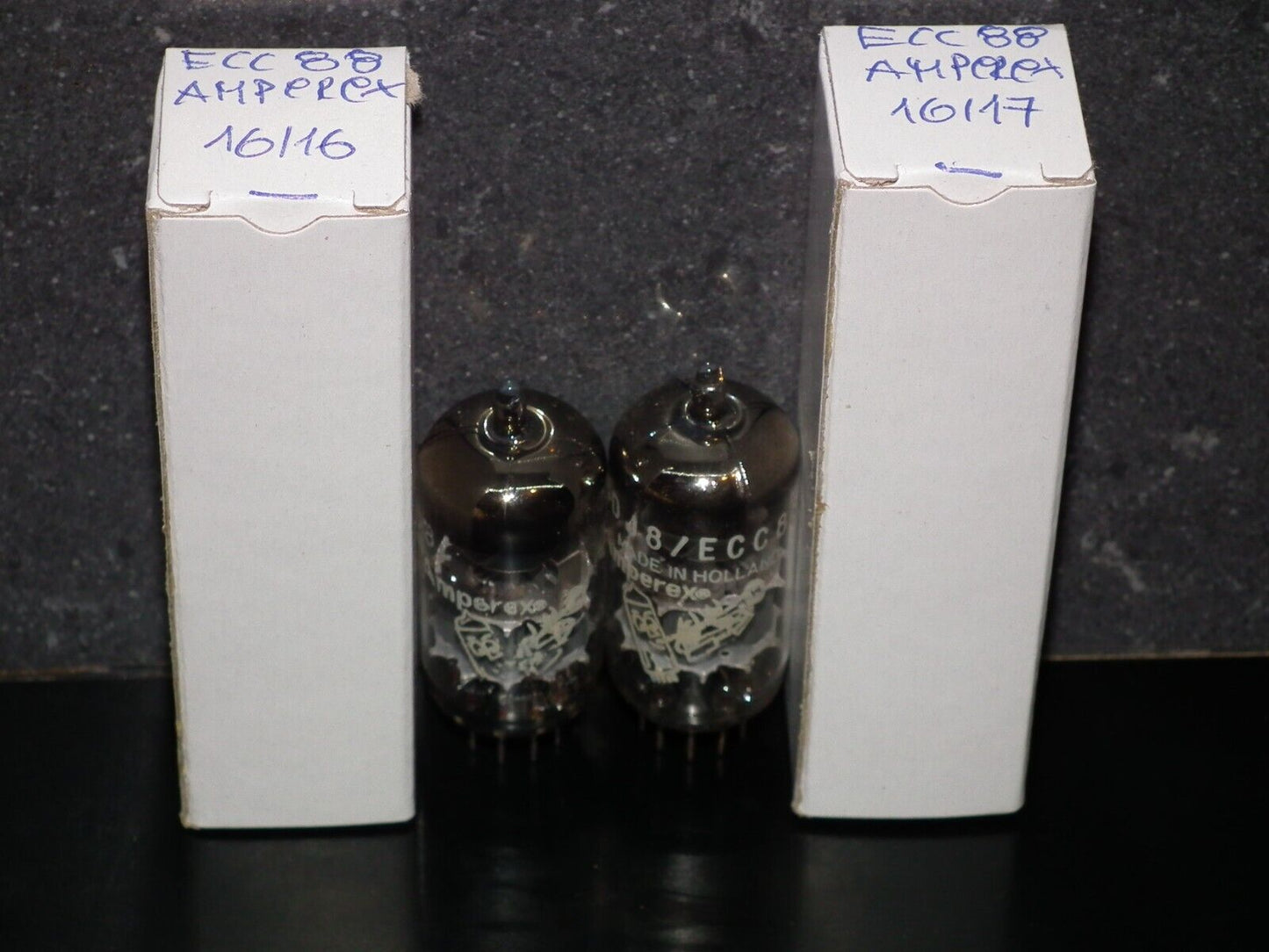 6DJ8 ECC88 Amperex Holland Matched Pair Used Tested 100% Dual Stage Getter