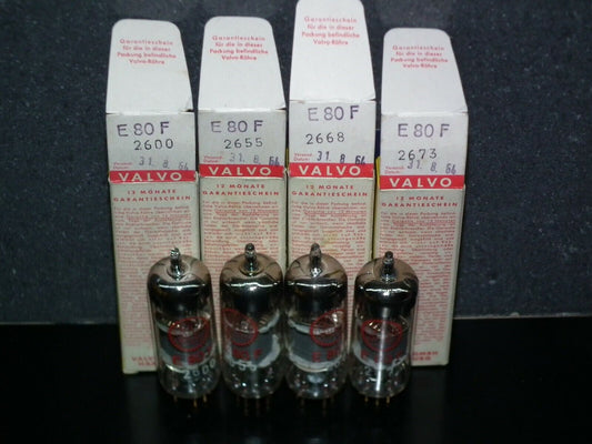 E80F Valvo 6084 Matched Pair NOS NIB EF86 sub Red Logo Philips Heerlen 1964