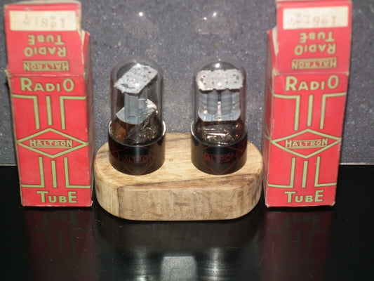 Matched Pair Haltron 12SL7GT NOS NIB Square D Getter old type stem pre WWII