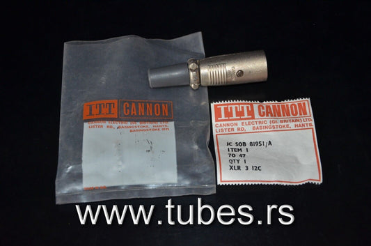 ITT Cannon male XLR-3-12C NOS Microphone connector XLR 3 12C (3 pole) Made in UK