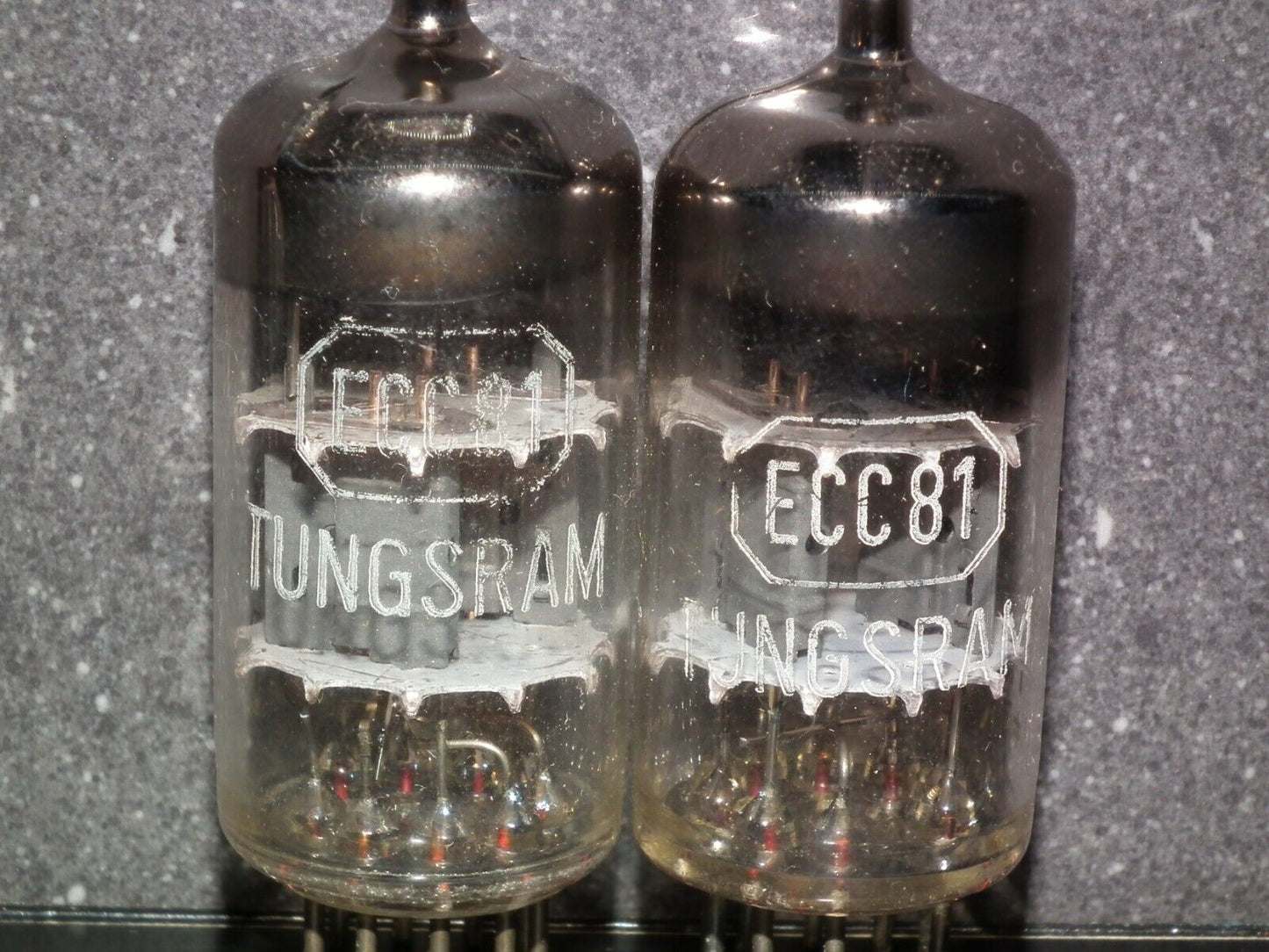 Matched Pair ECC81 12AT7 Siemens old type rebranded Tungsram, white logo (Used)