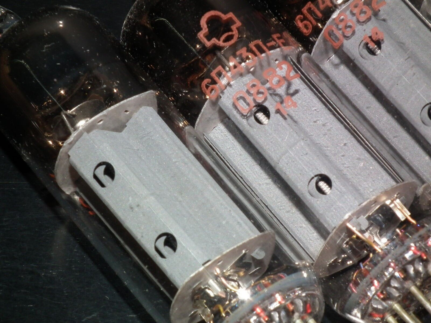 Platinum matched pair 6P43P-E Reflektor ( EL86 6CW5 )  NOS tube audio pentode