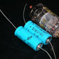 Two vintage NOS F&T electrolytic capacitors 22uF 350V Made in West Germany 70s