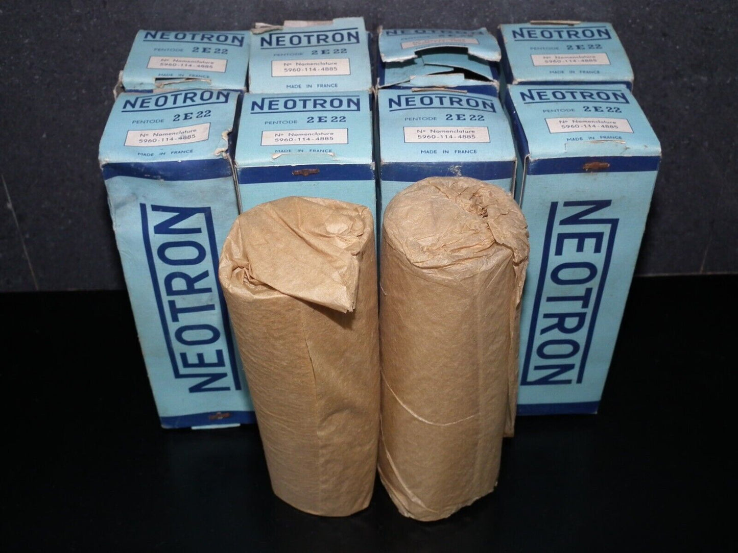 Platinum Matched Pair 2E22 Neotron NOS NIB Made in France Directly Heated Pentod