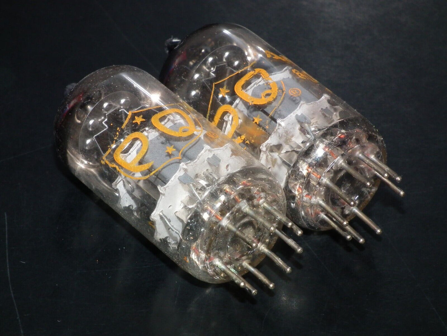 6DJ8 ECC88 Amperex Holland Matched Pair Used Tested 95% A Frame Getter