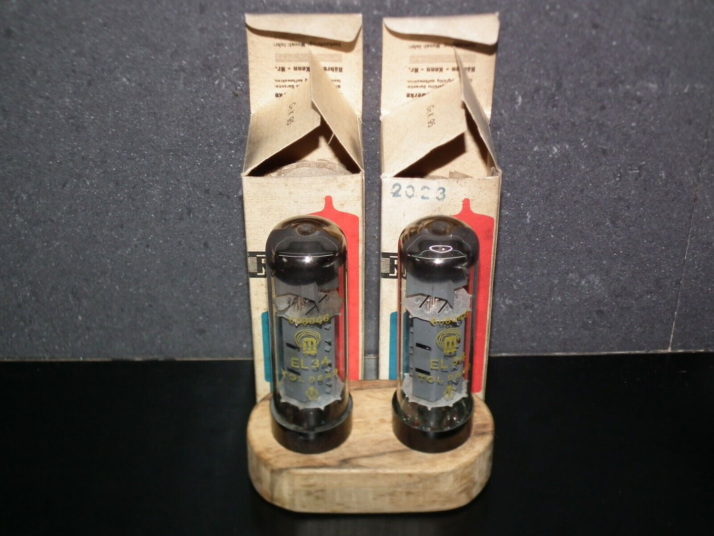 EL34 RFT RARE Short Base Platinum Matched Pair NOS NIB Germany early 60s 608046